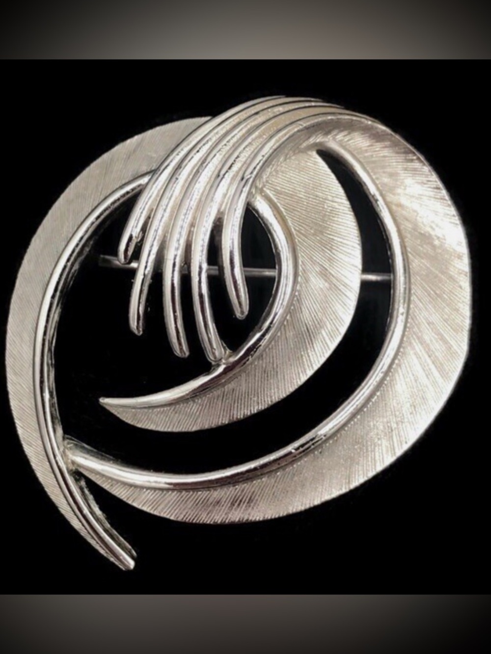 Trifari Silver-Tone Circular Pin Brooch